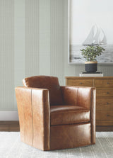 Ronald Redding Designs Archer Stripe Sage Faux Linen Wallpaper