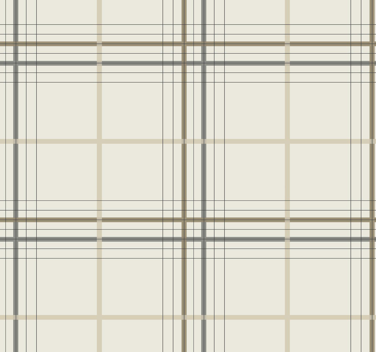 Ronald Redding Designs Lakeside Plaid Beige Tailored Wallpaper