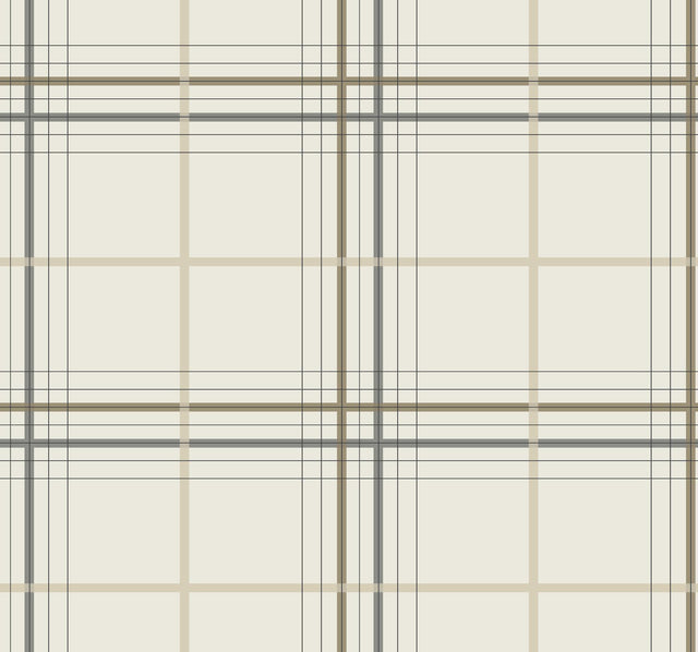 Ronald Redding Designs Lakeside Plaid Beige Tailored Wallpaper