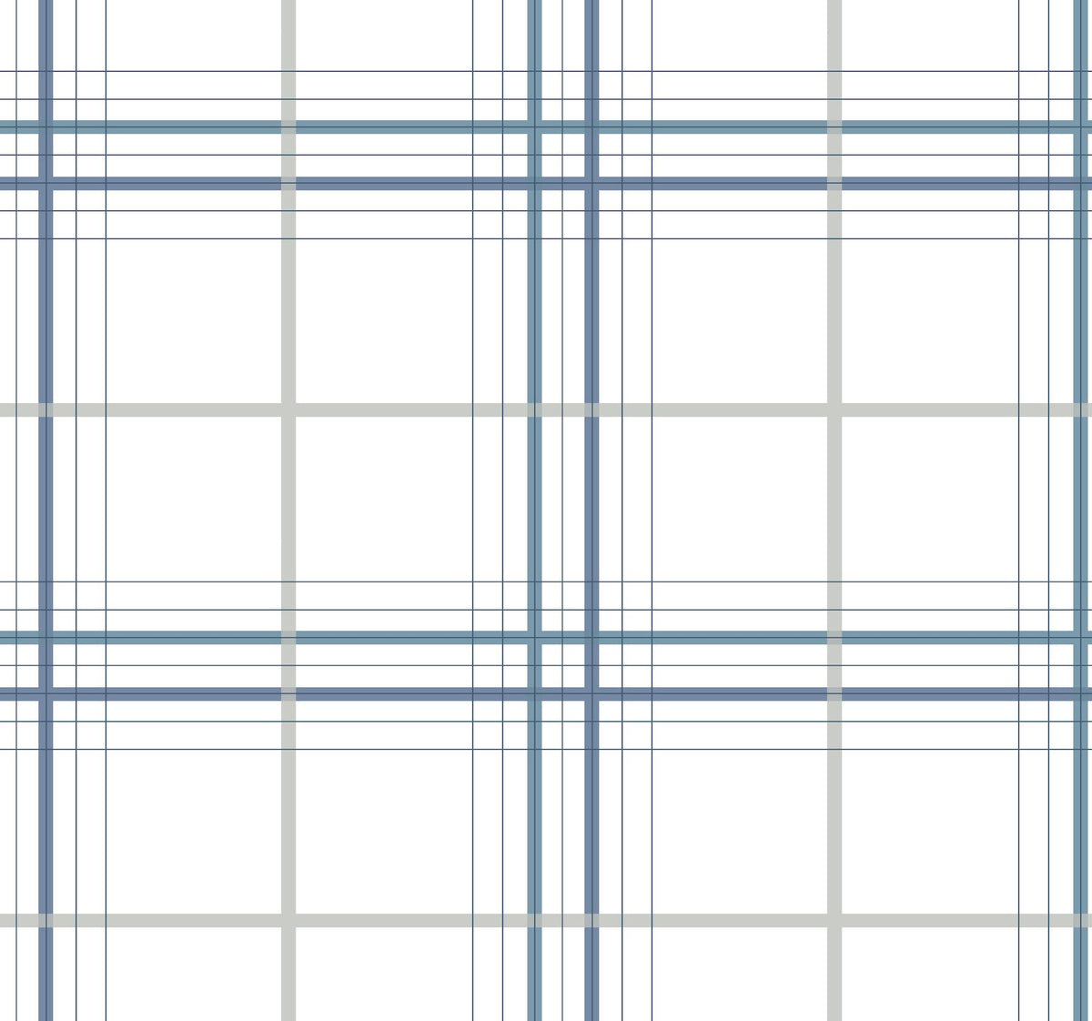 Ronald Redding Designs Lakeside Plaid Blue Tailored Wallpaper