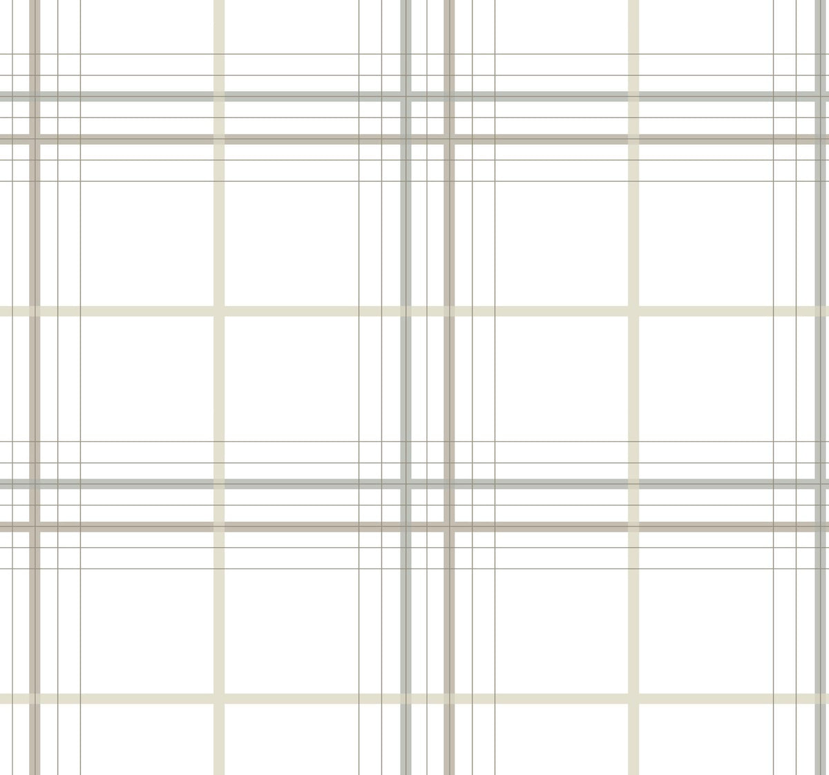 Ronald Redding Designs Lakeside Plaid White Tailored Wallpaper