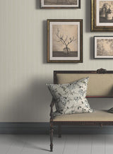Ronald Redding Designs Elkan Stripe Beige Herringbone Wallpaper