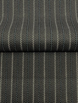 Ronald Redding Designs Elkan Stripe Black Herringbone Wallpaper