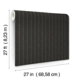 Ronald Redding Designs Elkan Stripe Black Herringbone Wallpaper