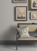 Ronald Redding Designs Elkan Stripe Grey Herringbone Wallpaper