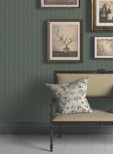 Ronald Redding Designs Elkan Stripe Green Herringbone Wallpaper