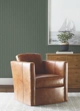 Ronald Redding Designs Elkan Stripe Green Herringbone Wallpaper