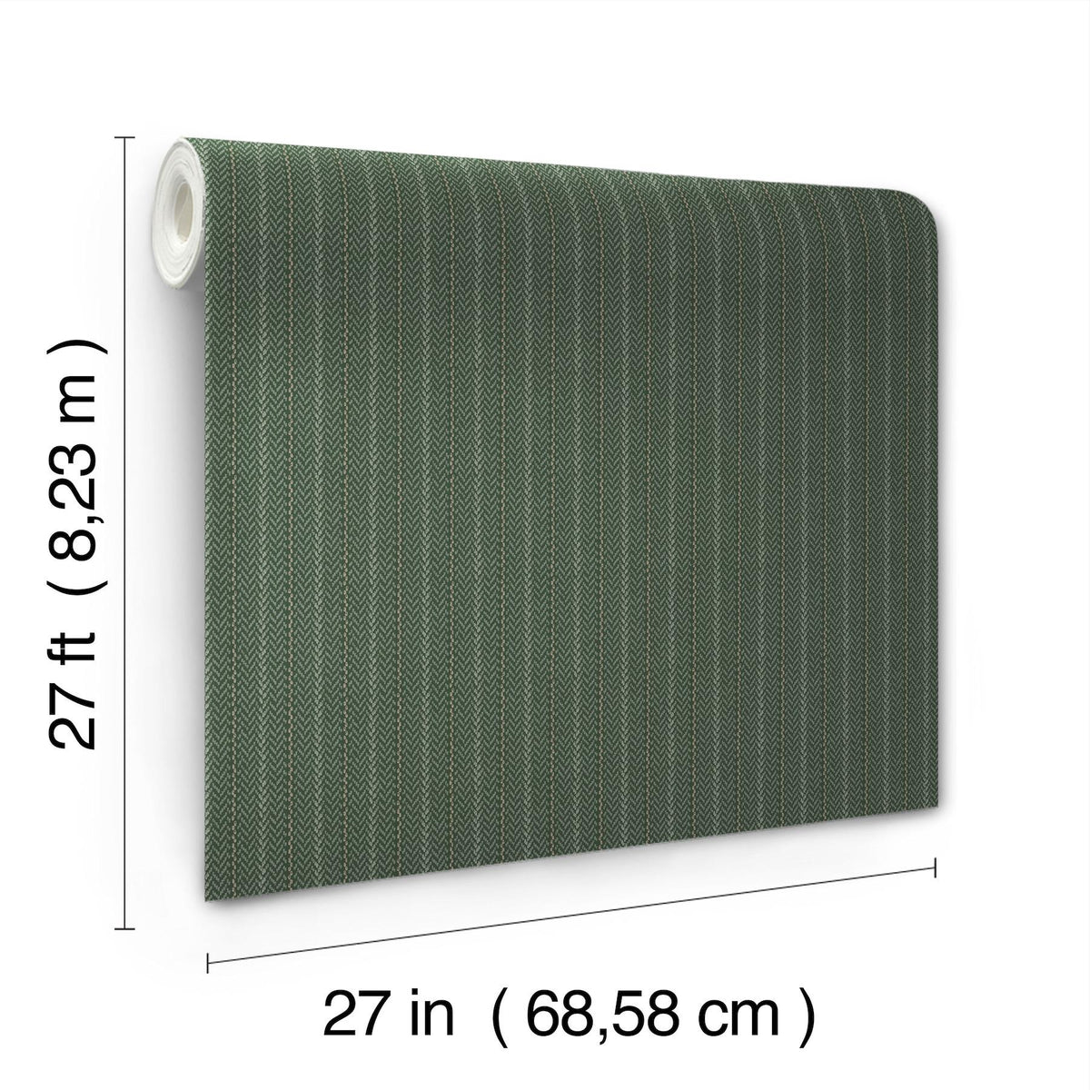 Ronald Redding Designs Elkan Stripe Green Herringbone Wallpaper