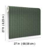Ronald Redding Designs Elkan Stripe Green Herringbone Wallpaper