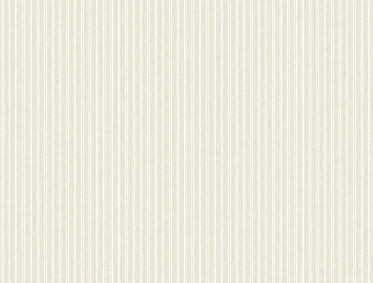 Ronald Redding Designs Ticking Stripe Beige Faux Linen Wallpaper
