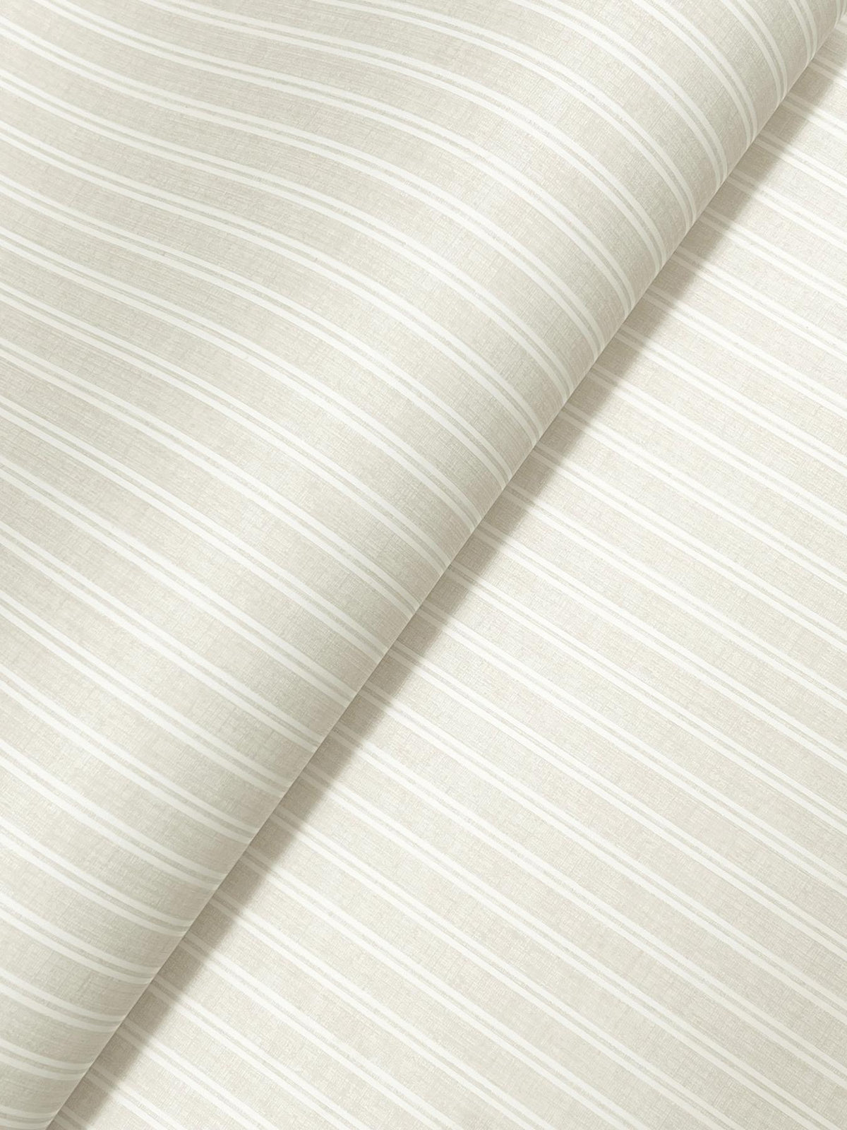 Ronald Redding Designs Ticking Stripe Beige Faux Linen Wallpaper