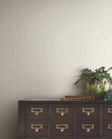 Ronald Redding Designs Ticking Stripe Beige Faux Linen Wallpaper