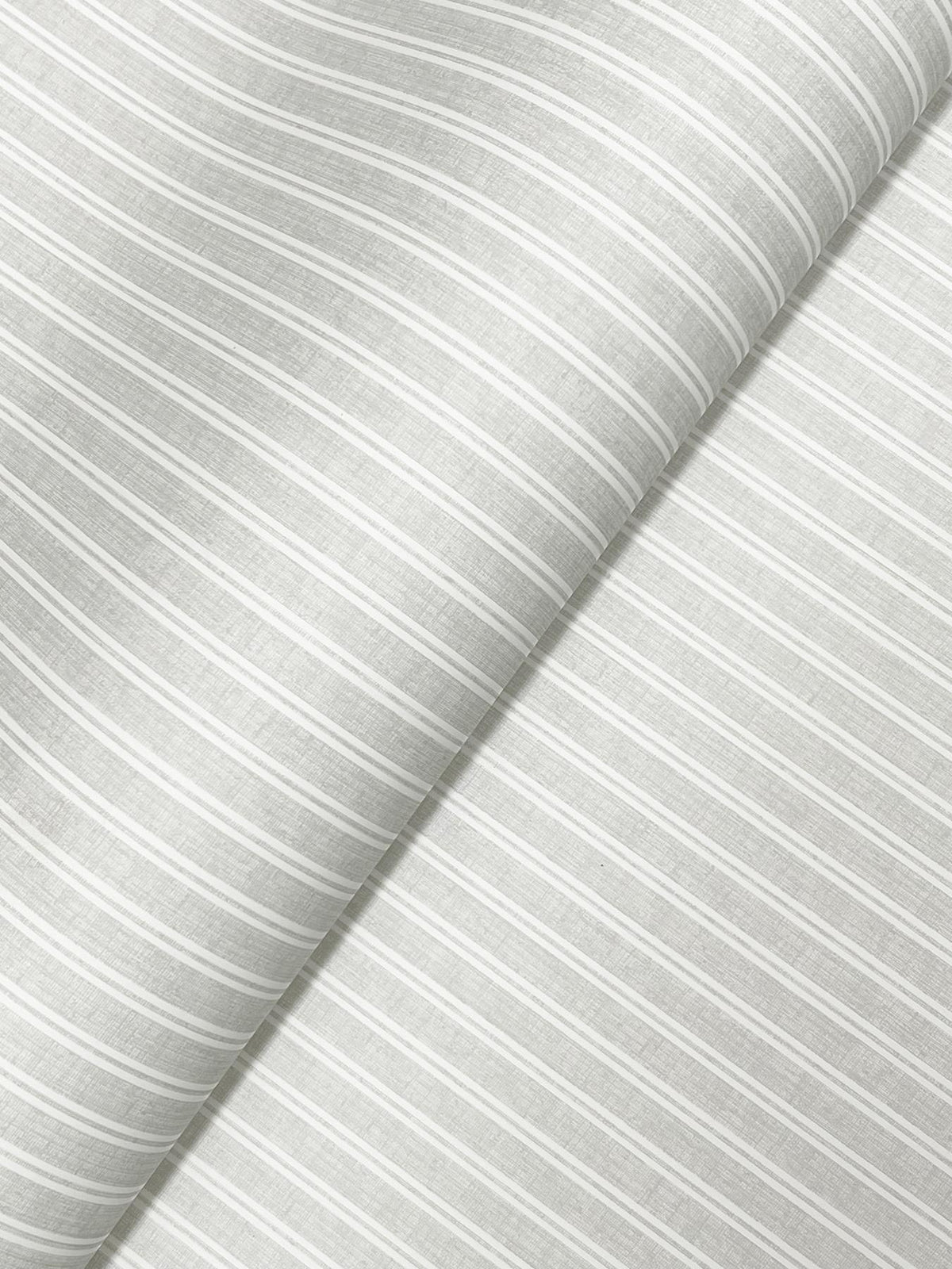 Ronald Redding Designs Ticking Stripe Grey Faux Linen Wallpaper