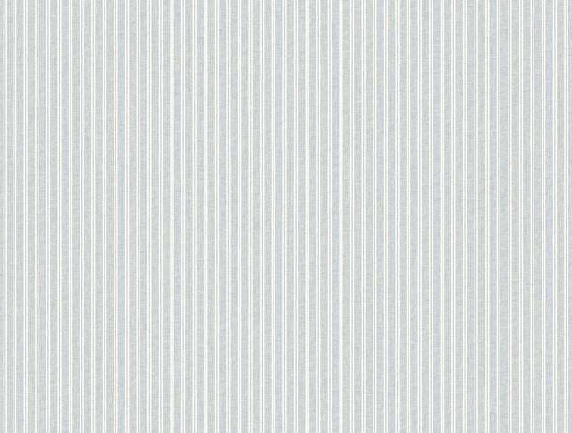 Ronald Redding Designs Ticking Stripe Blue Faux Linen Wallpaper