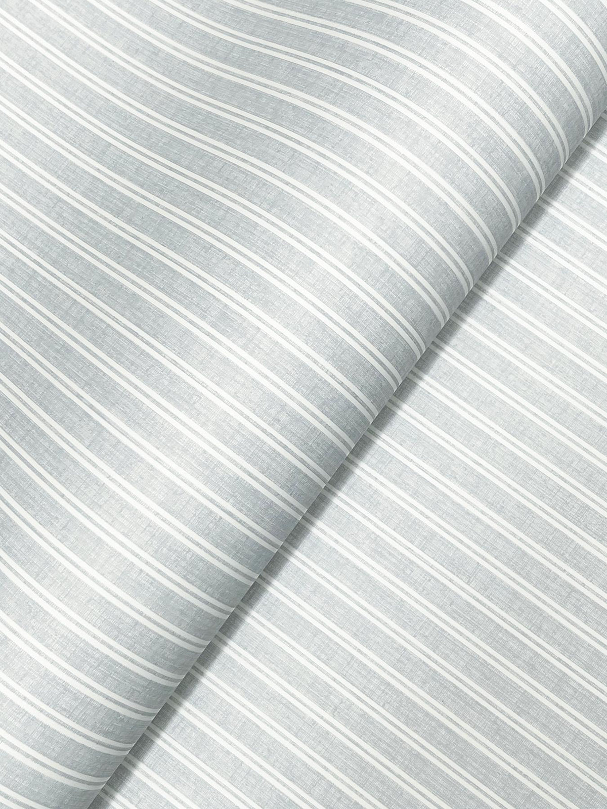 Ronald Redding Designs Ticking Stripe Blue Faux Linen Wallpaper