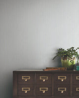 Ronald Redding Designs Ticking Stripe Blue Faux Linen Wallpaper