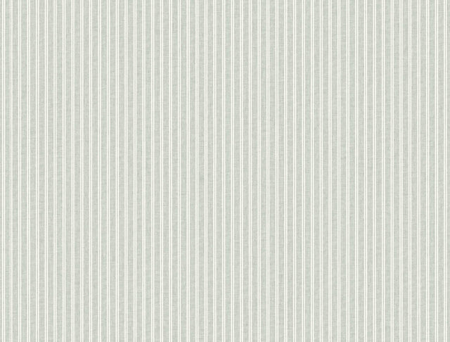 Ronald Redding Designs Ticking Stripe Sage Faux Linen Wallpaper