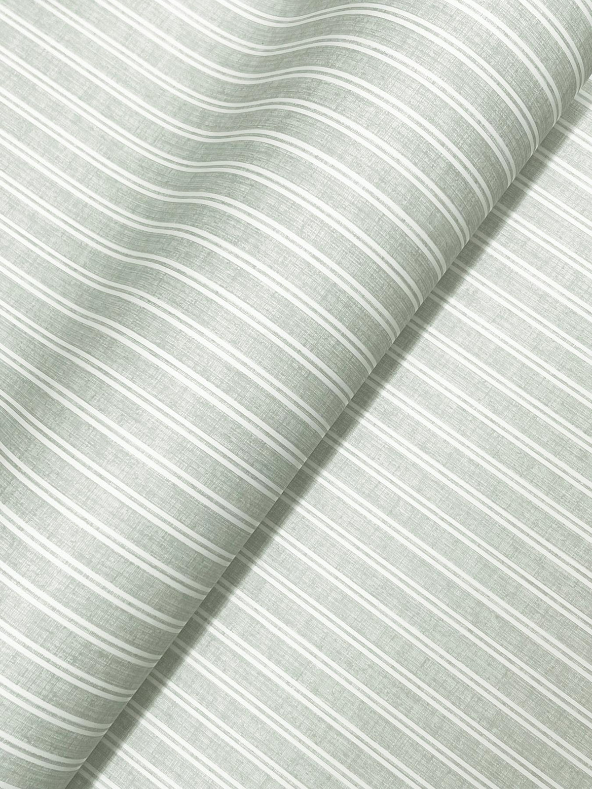 Ronald Redding Designs Ticking Stripe Sage Faux Linen Wallpaper