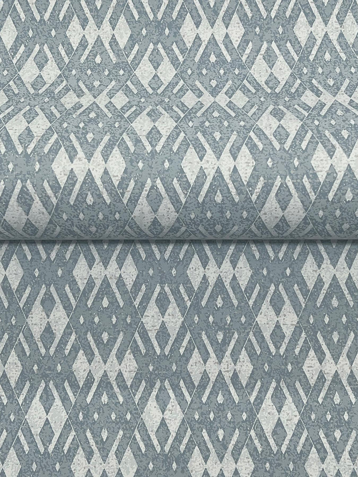 Ronald Redding Designs Radcliffe Blue Diamond Motif Wallpaper