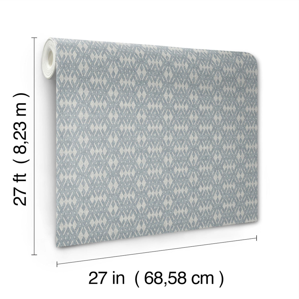 Ronald Redding Designs Radcliffe Blue Diamond Motif Wallpaper
