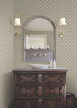 Ronald Redding Designs Radcliffe Taupe Diamond Motif Wallpaper