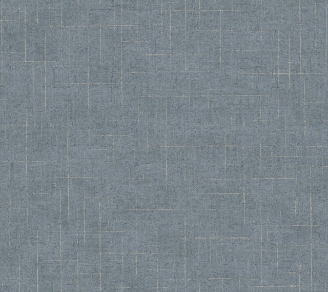 Ronald Redding Designs Saratoga Blue Faux Linen Wallpaper