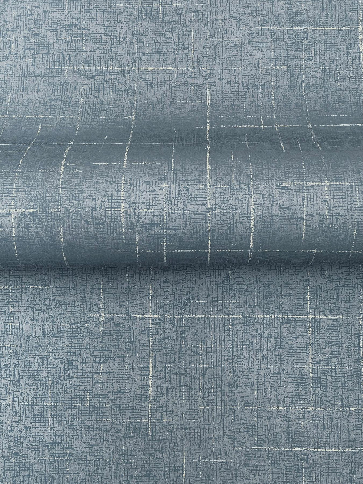 Ronald Redding Designs Saratoga Blue Faux Linen Wallpaper