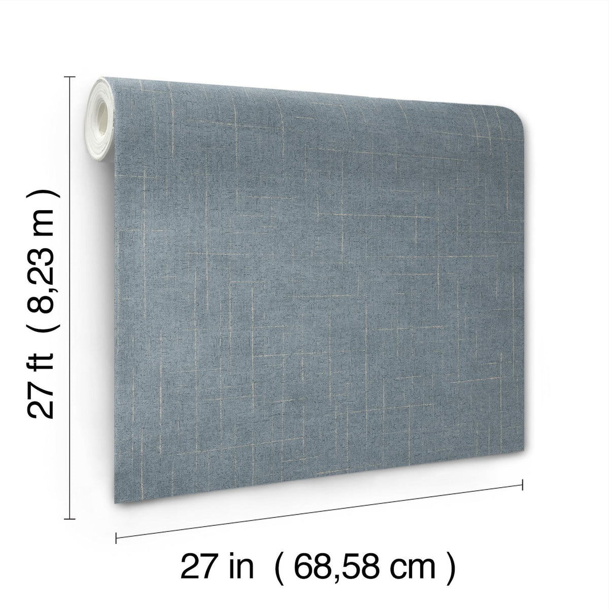 Ronald Redding Designs Saratoga Blue Faux Linen Wallpaper