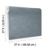 Ronald Redding Designs Saratoga Blue Faux Linen Wallpaper