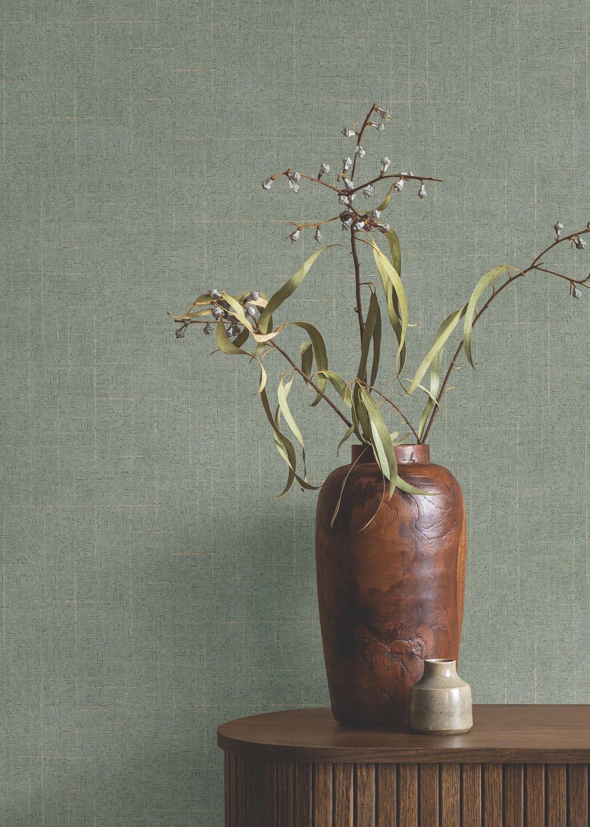 Ronald Redding Designs Saratoga Jade Faux Linen Wallpaper