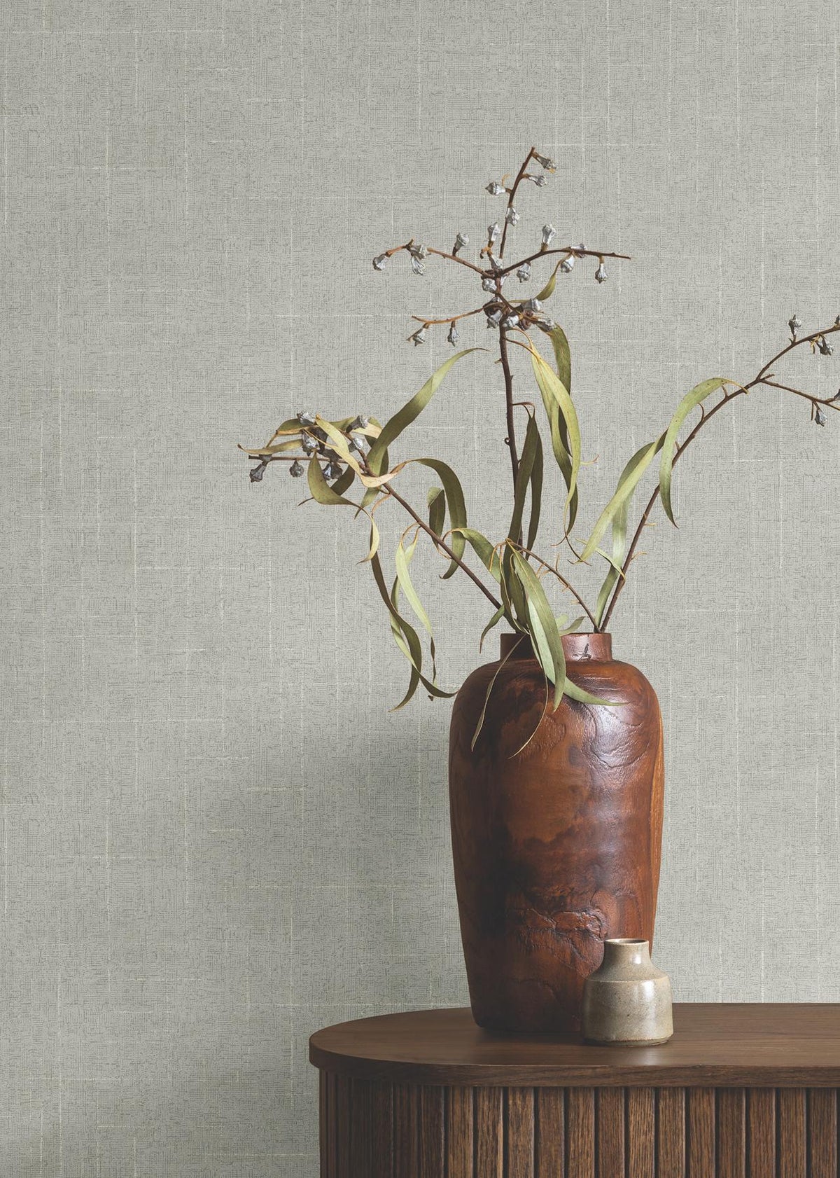 Ronald Redding Designs Saratoga Grey Faux Linen Wallpaper