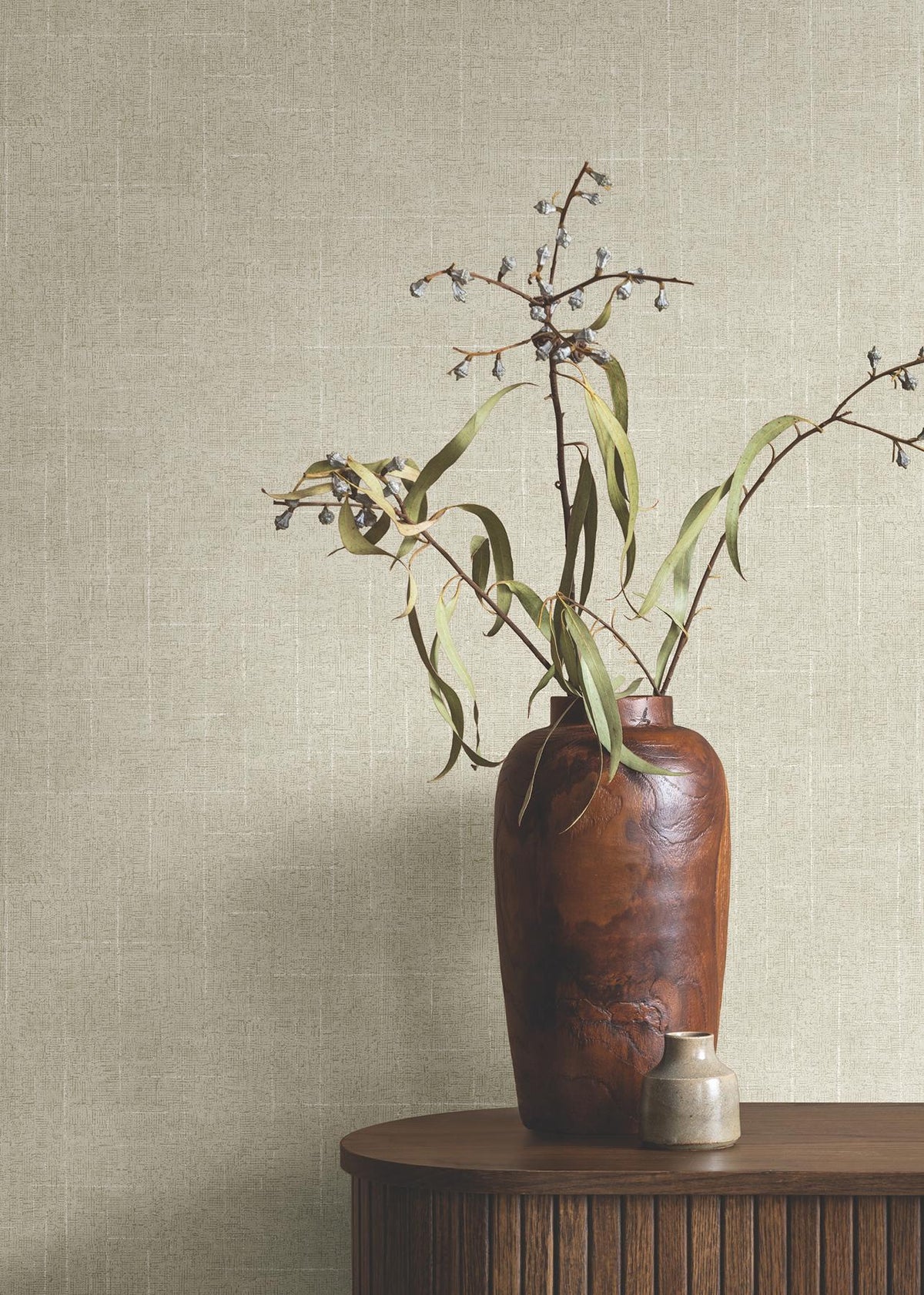 Ronald Redding Designs Saratoga Beige Faux Linen Wallpaper
