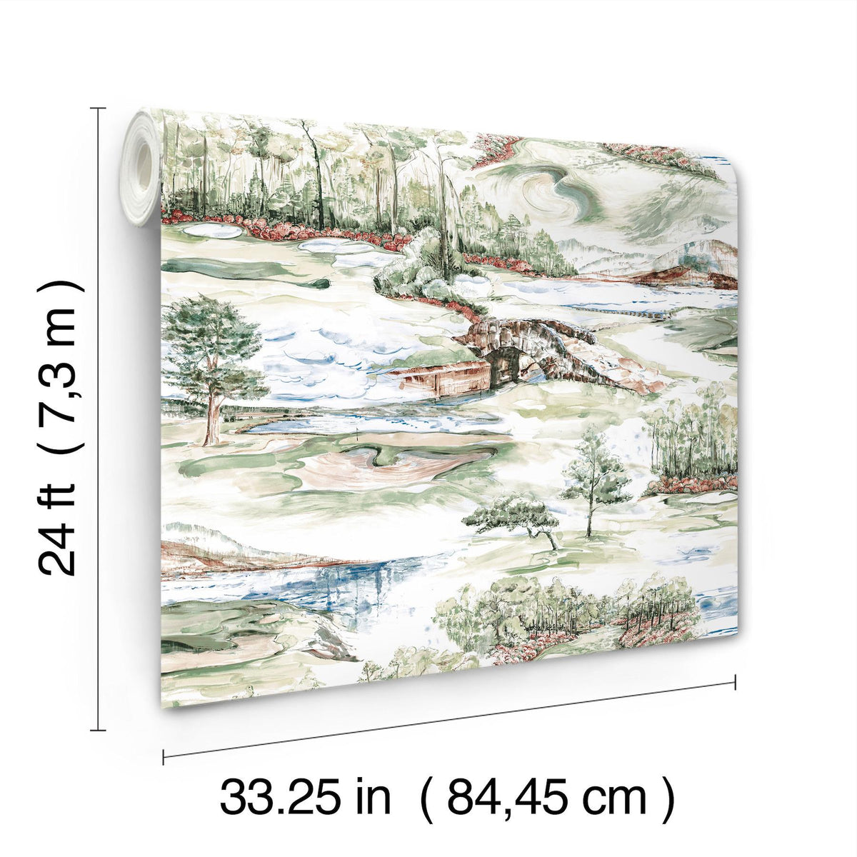 Ronald Redding Designs Hole In One Multicolor Scenic Wallpaper
