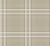 Ronald Redding Designs Country Club Plaid Taupe Faux Linen Wallpaper