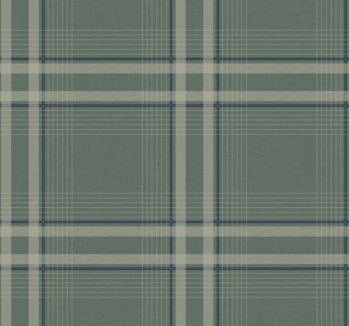Ronald Redding Designs Country Club Plaid Green Faux Linen Wallpaper