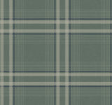 Ronald Redding Designs Country Club Plaid Green Faux Linen Wallpaper