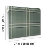 Ronald Redding Designs Country Club Plaid Green Faux Linen Wallpaper