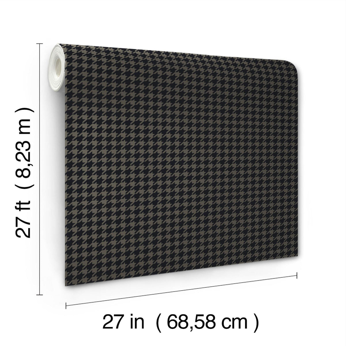 Ronald Redding Designs Watson Black Houndstooth Wallpaper
