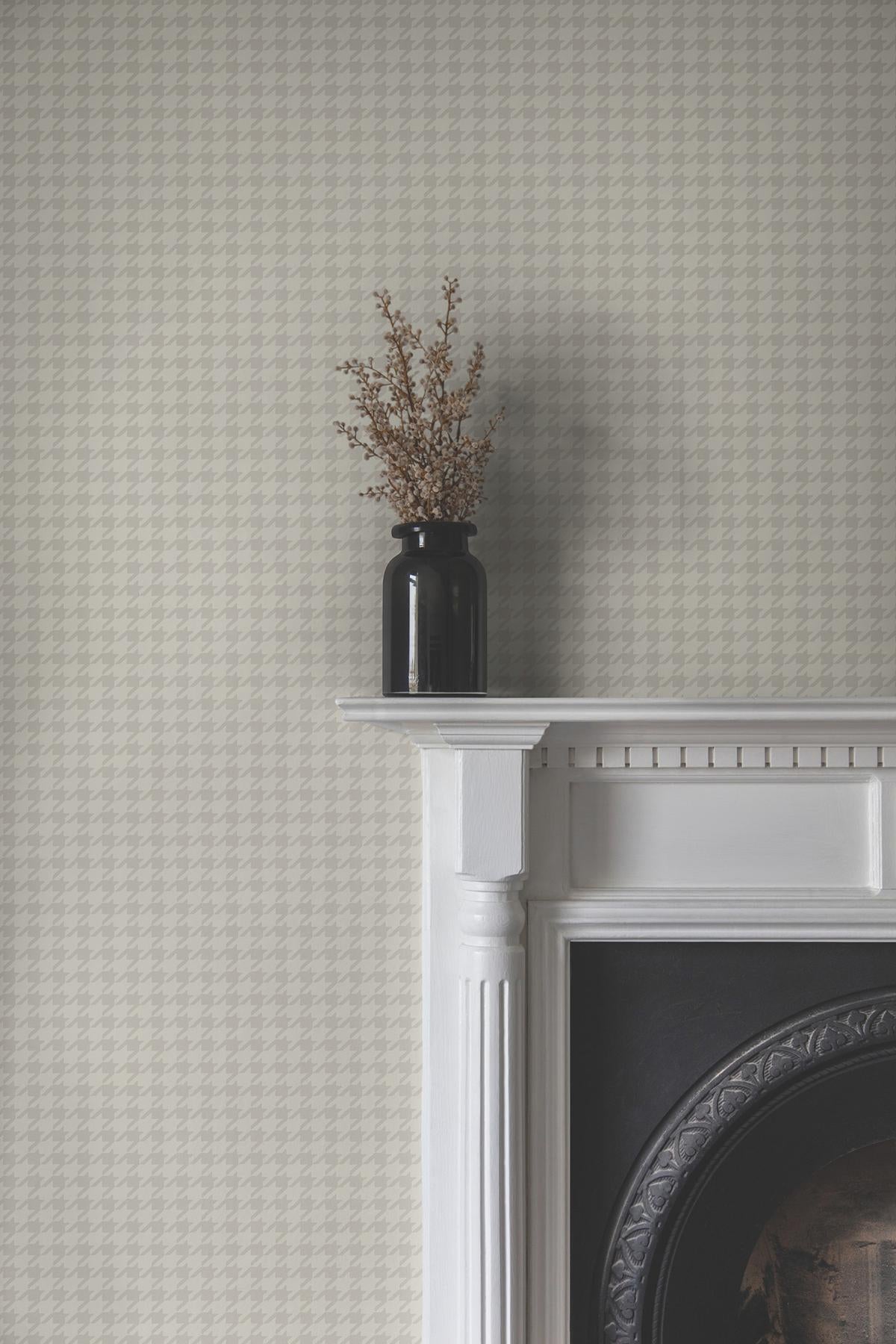 Ronald Redding Designs Watson Light Grey Houndstooth Wallpaper