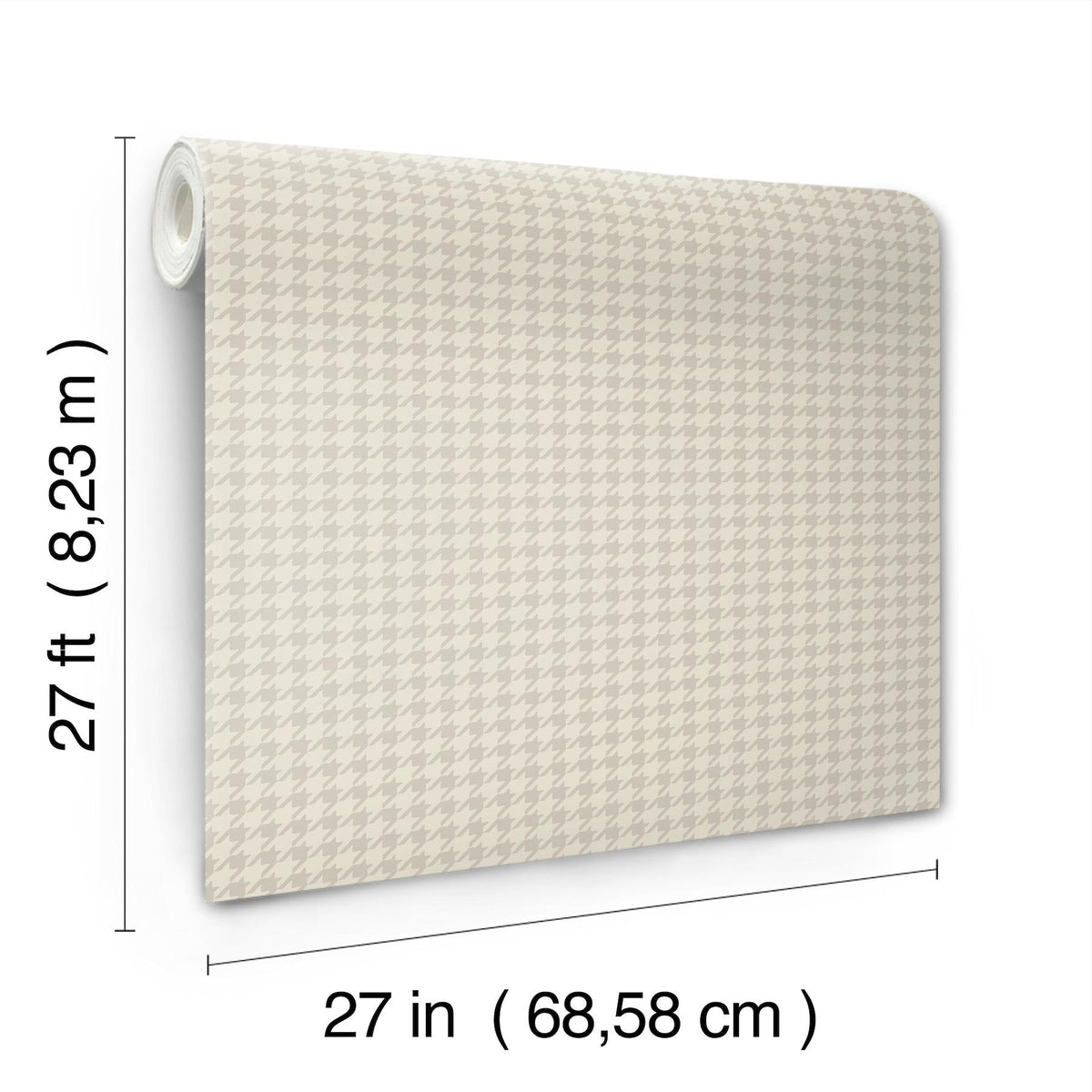 Ronald Redding Designs Watson Light Grey Houndstooth Wallpaper
