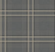 Ronald Redding Designs Country Club Plaid Charcoal Faux Linen Wallpaper