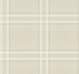 Ronald Redding Designs Country Club Plaid Beige Faux Linen Wallpaper