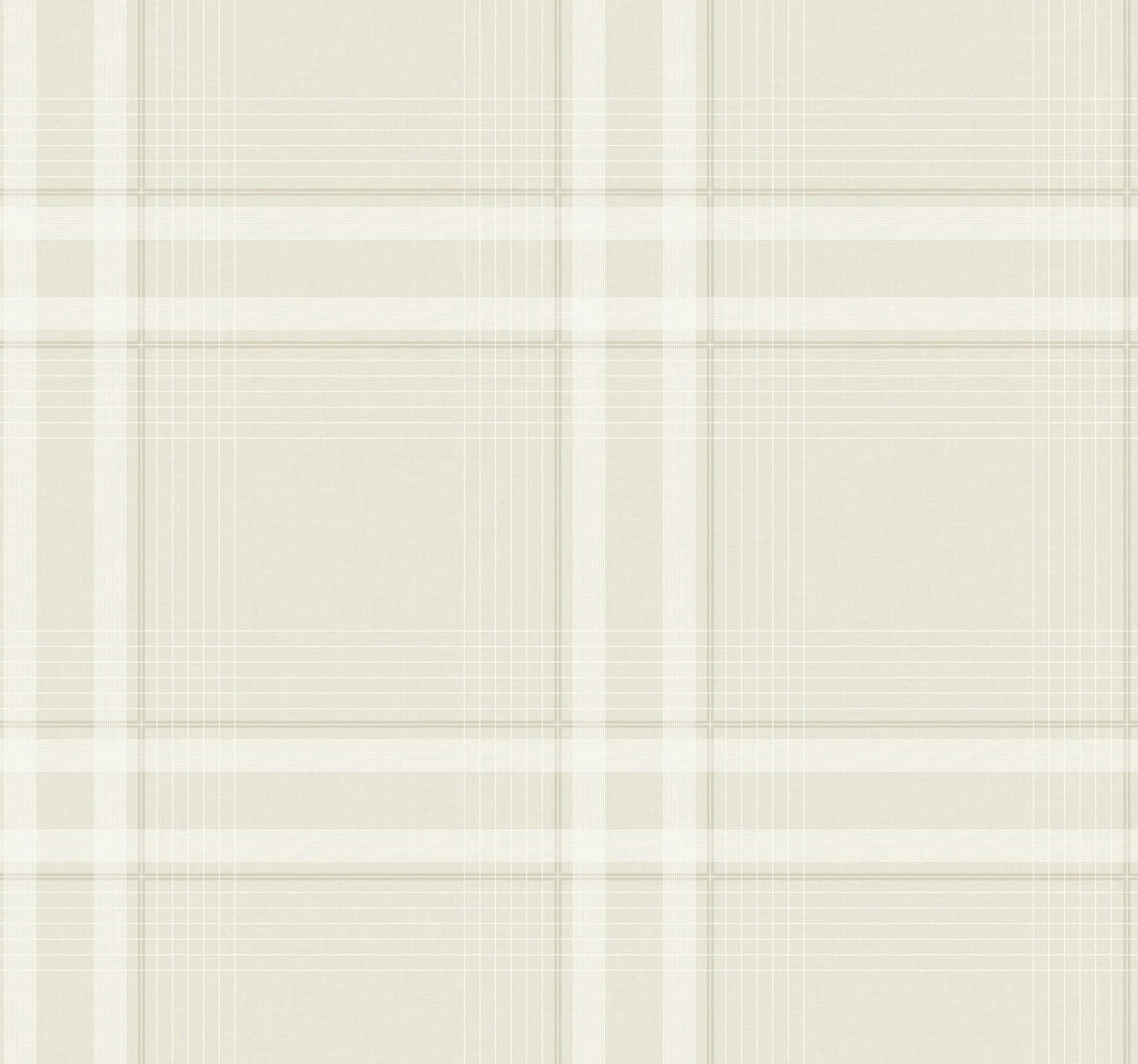 Ronald Redding Designs Country Club Plaid Dove Faux Linen Wallpaper