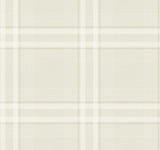 Ronald Redding Designs Country Club Plaid Dove Faux Linen Wallpaper