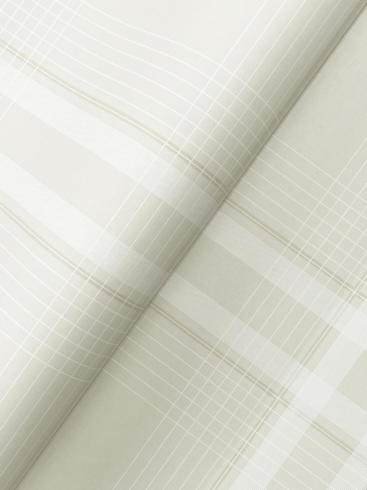 Ronald Redding Designs Country Club Plaid Dove Faux Linen Wallpaper