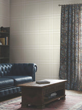 Ronald Redding Designs Country Club Plaid Dove Faux Linen Wallpaper