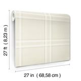 Ronald Redding Designs Country Club Plaid Dove Faux Linen Wallpaper