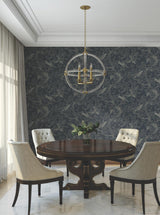 Ronald Redding Designs Regal Ridge Dark Blue Trailing Tree Wallpaper