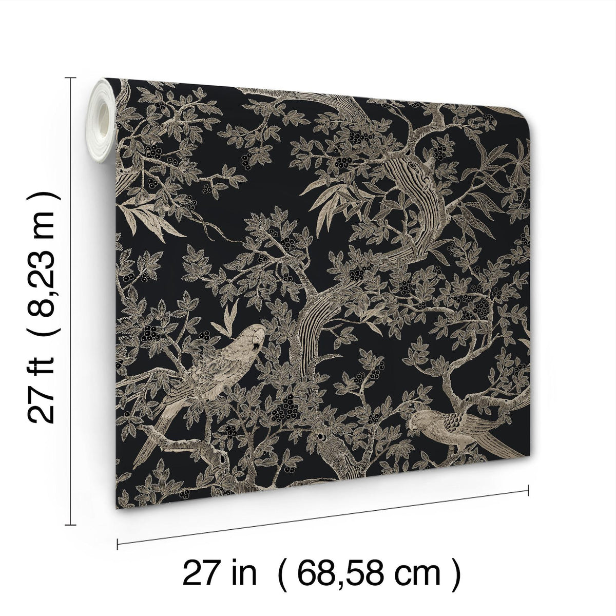Ronald Redding Designs Regal Ridge Black Trailing Tree Wallpaper