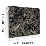 Ronald Redding Designs Regal Ridge Black Trailing Tree Wallpaper